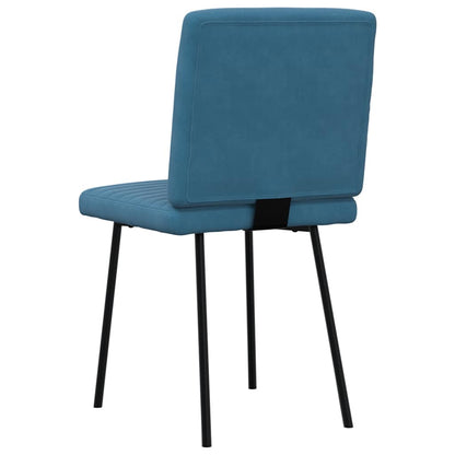 Eetkamerstoelen 4 st fluweel blauw