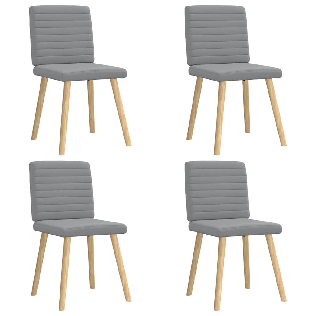 Eetkamerstoelen 4 st stof lichtgrijs