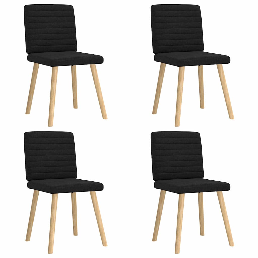 Eetkamerstoelen 4 st stof zwart