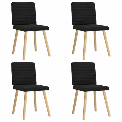 Eetkamerstoelen 4 st stof zwart
