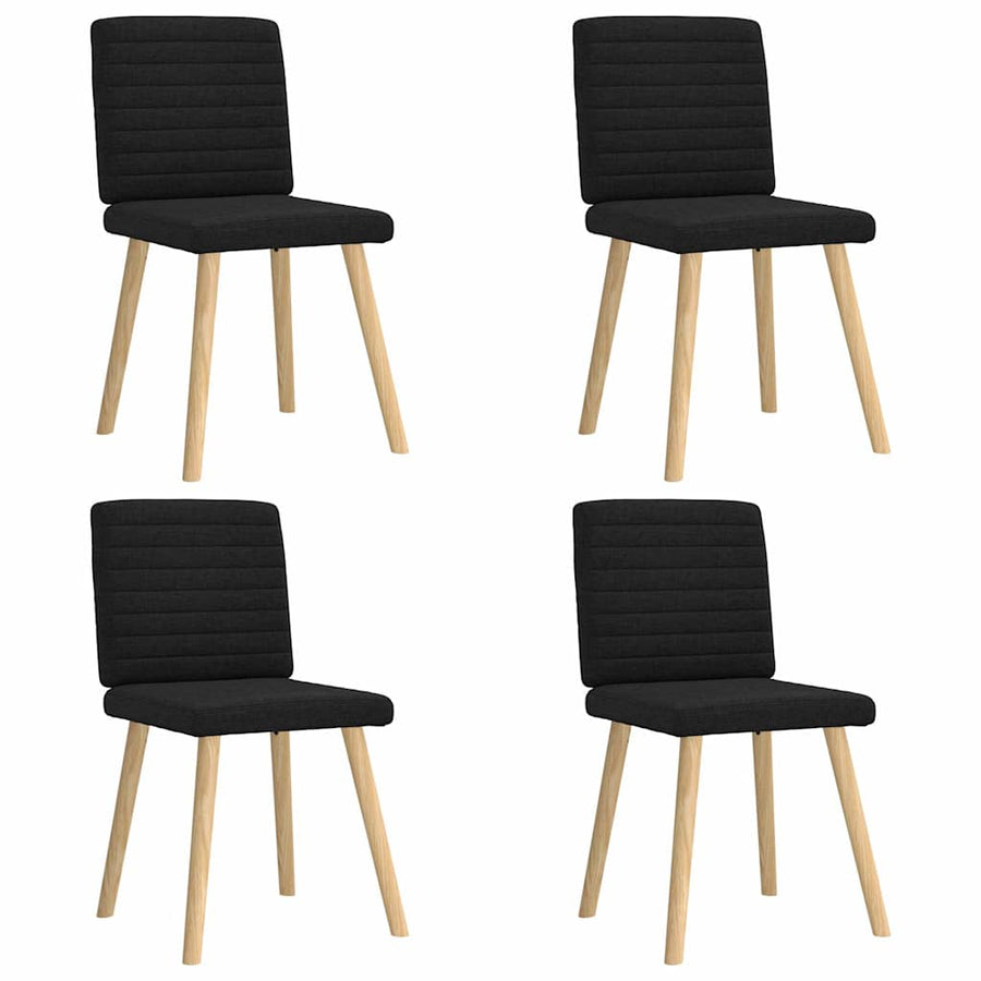 Eetkamerstoelen 4 st stof zwart