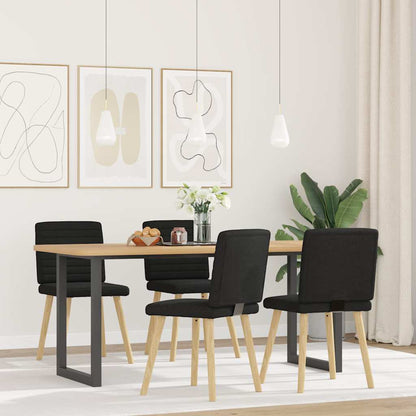 Eetkamerstoelen 4 st stof zwart