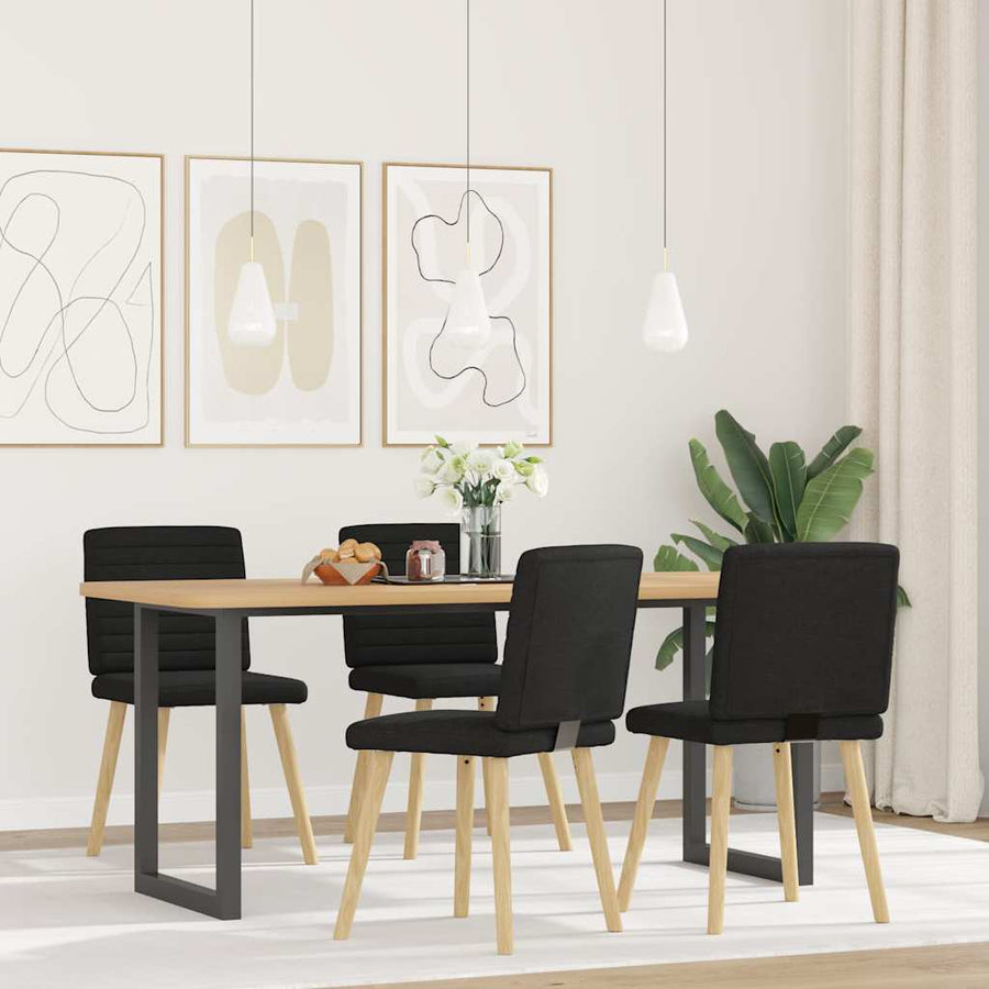 Eetkamerstoelen 4 st stof zwart