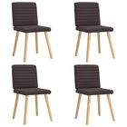 Eetkamerstoelen 4 st donkerbruin stof