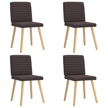 Eetkamerstoelen 4 st stof donkerbruin