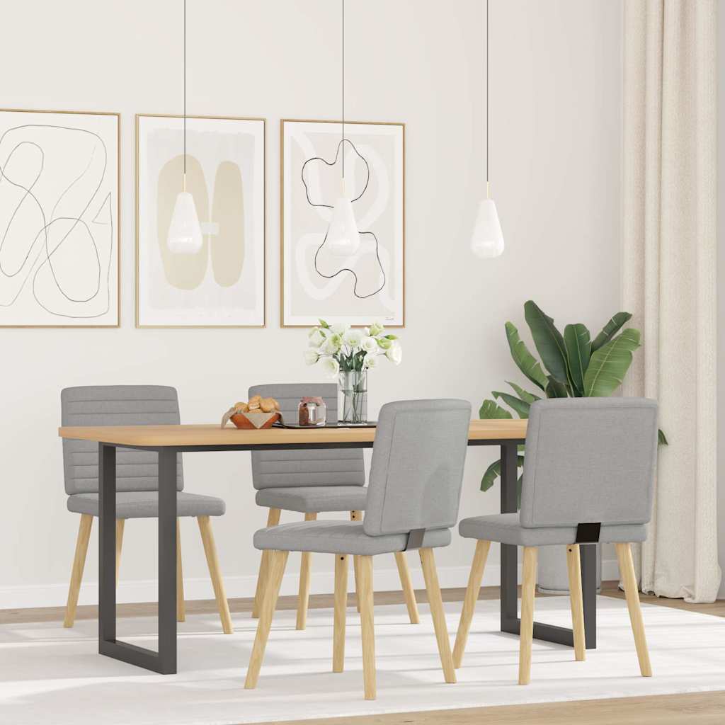 Eetkamerstoelen 4 st stof wolk grijs
