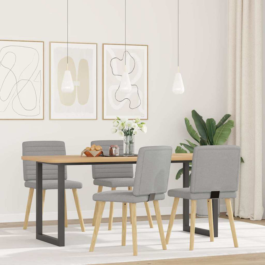 Eetkamerstoelen 4 st stof wolk grijs