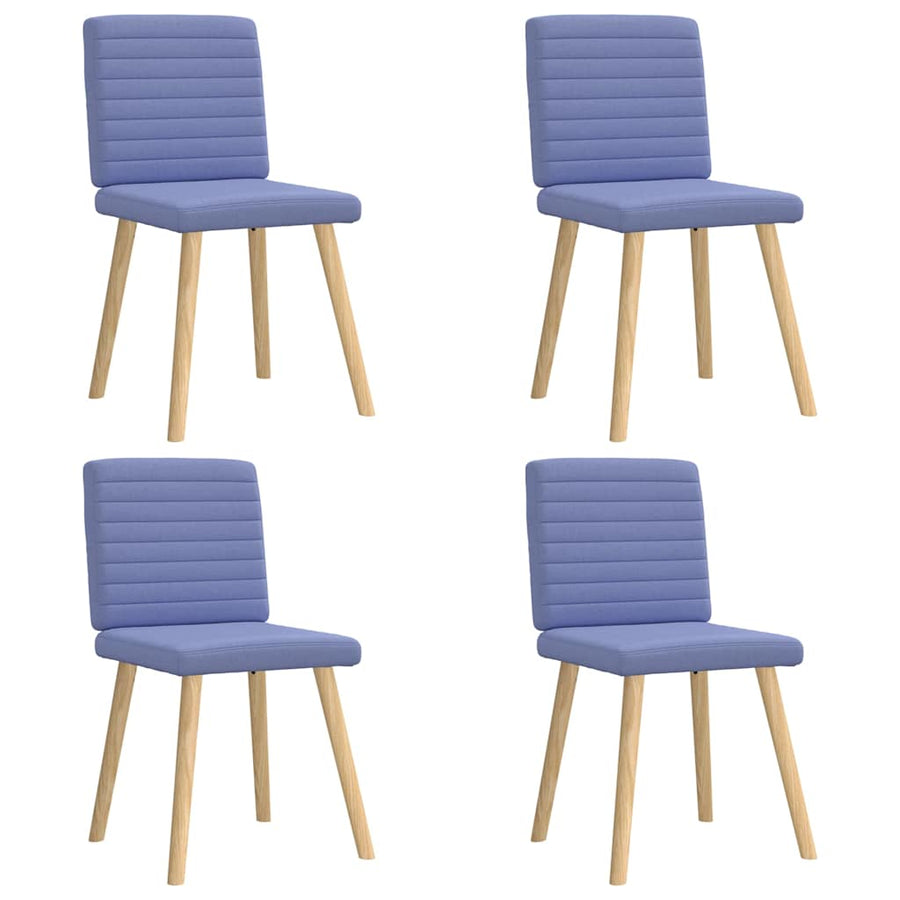 Eetkamerstoelen 4 st stof jeansblauw