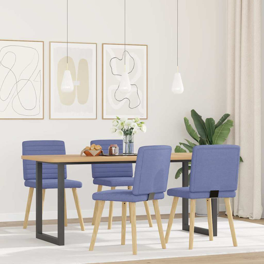 Eetkamerstoelen 4 st stof jeansblauw
