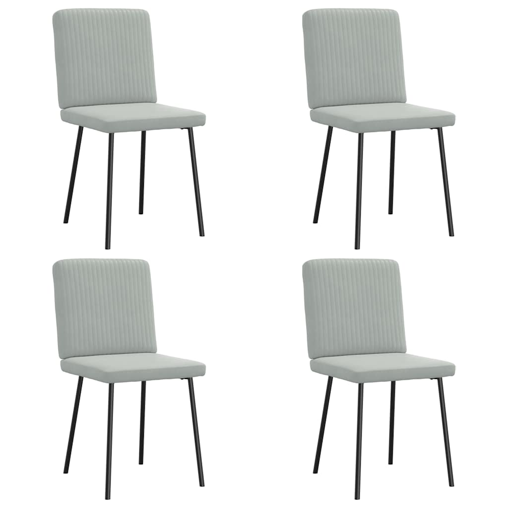 Eetkamerstoelen 4 st fluweel lichtgrijs