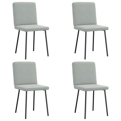 Eetkamerstoelen 4 st fluweel lichtgrijs