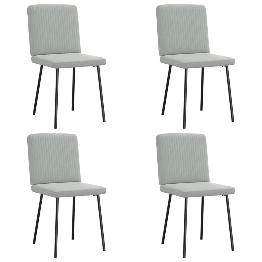 Eetkamerstoelen 4 st fluweel lichtgrijs