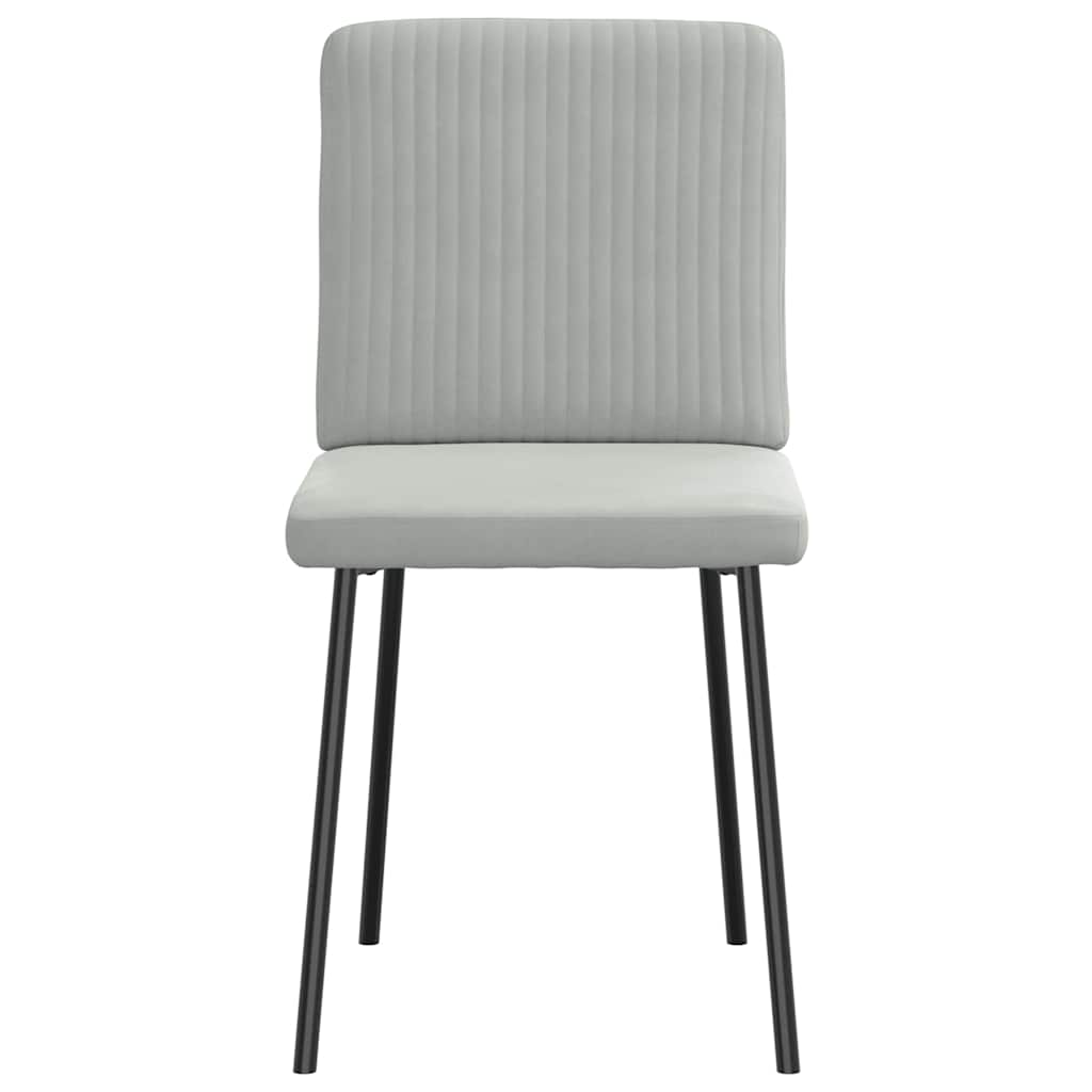 Eetkamerstoelen 4 st fluweel lichtgrijs