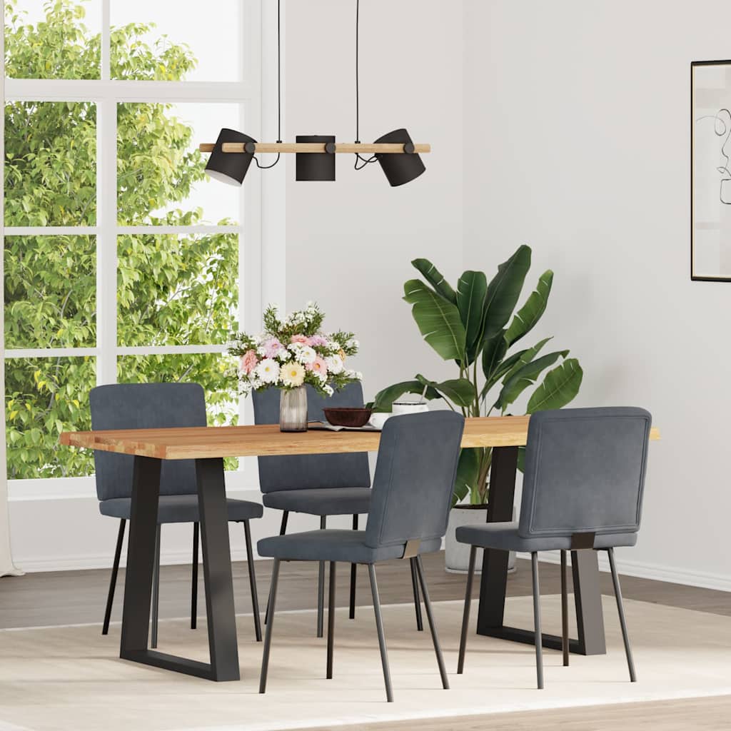 Eetkamerstoelen 4 st fluweel donkergrijs