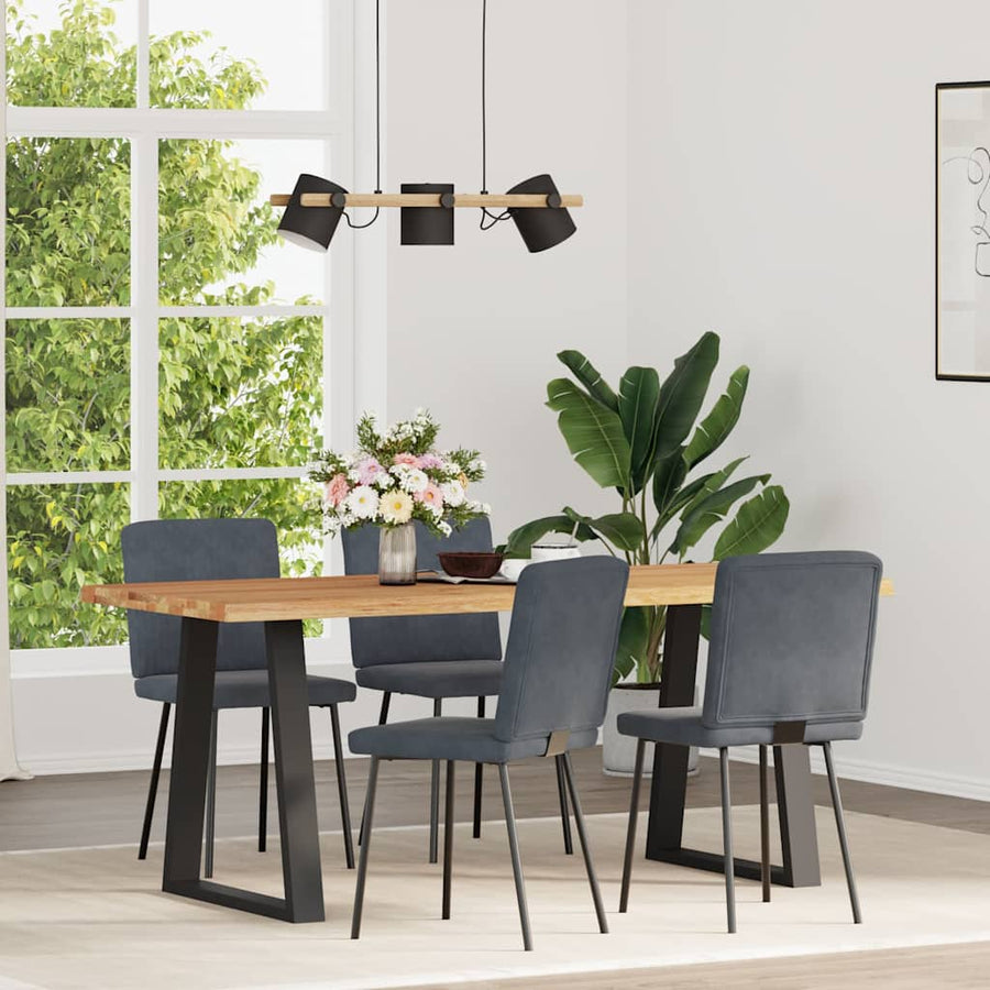 Eetkamerstoelen 4 st fluweel donkergrijs