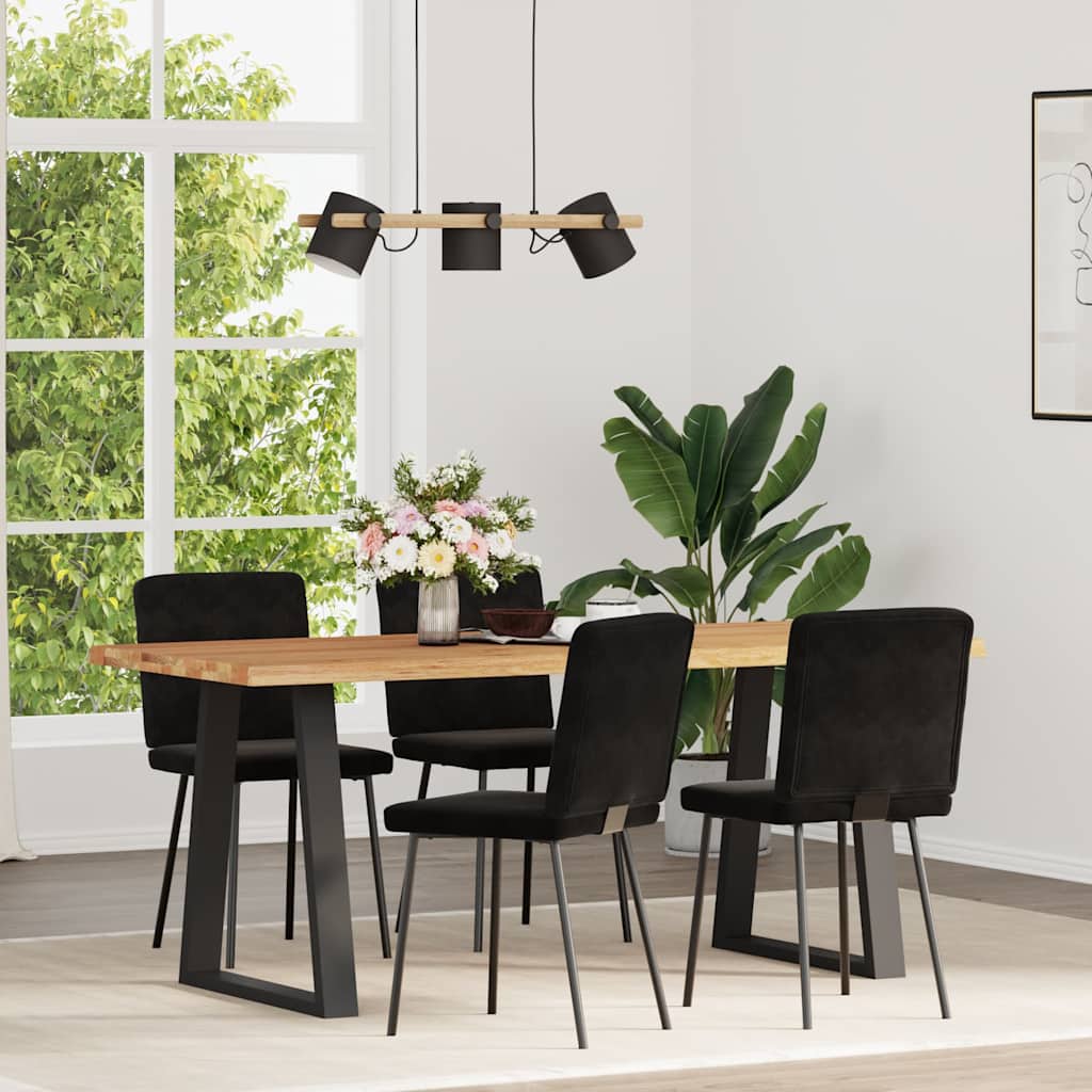 Eetkamerstoelen 4 st fluweel zwart