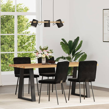 Eetkamerstoelen 4 st fluweel zwart