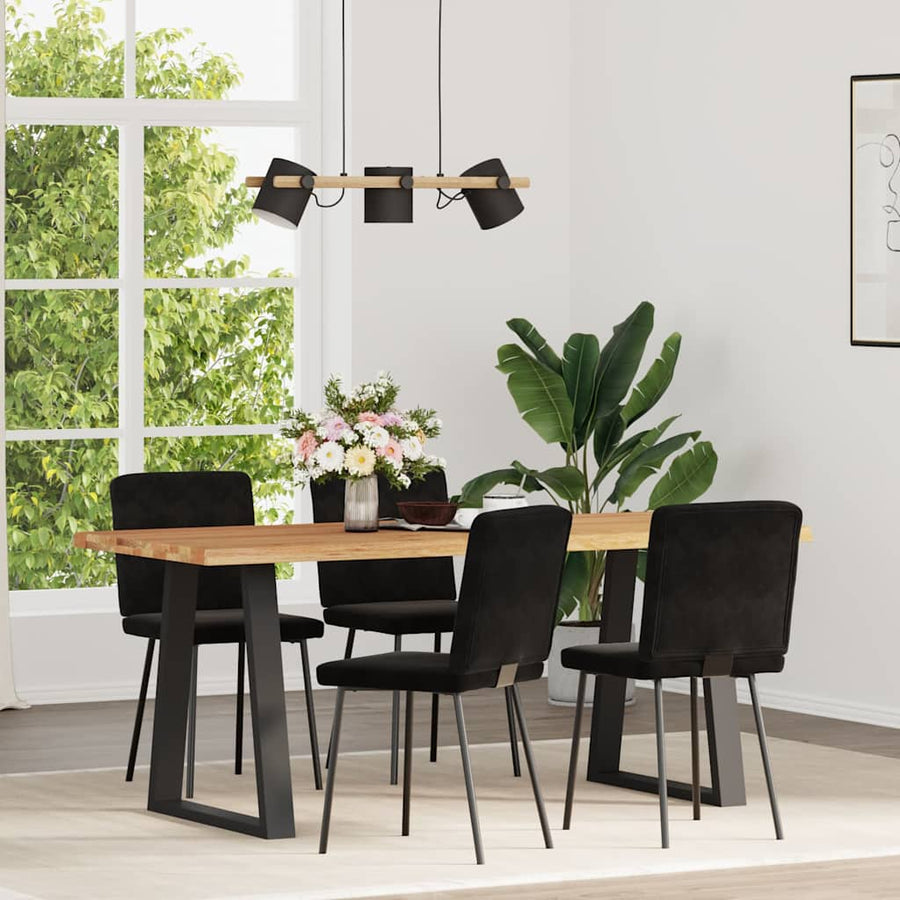 Eetkamerstoelen 4 st fluweel zwart