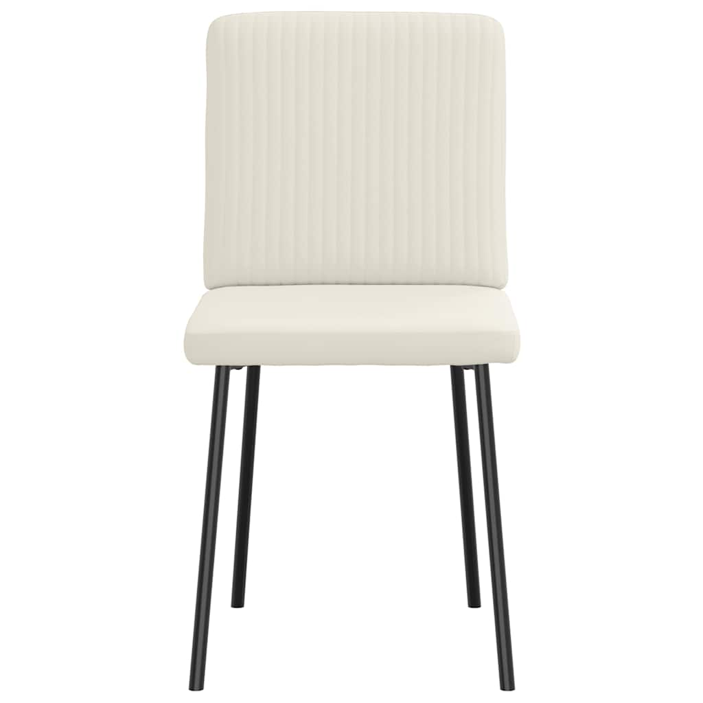 Eetkamerstoelen 4 st fluweel crèmekleurig