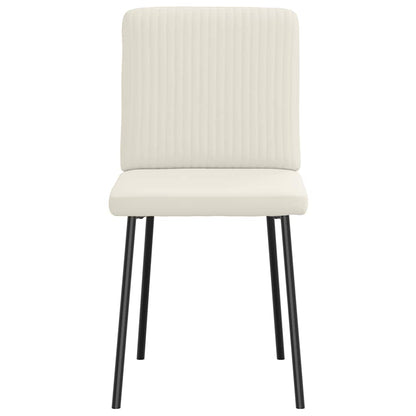 Eetkamerstoelen 4 st fluweel crèmekleurig