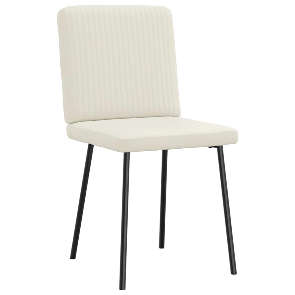 Eetkamerstoelen 4 st fluweel crèmekleurig