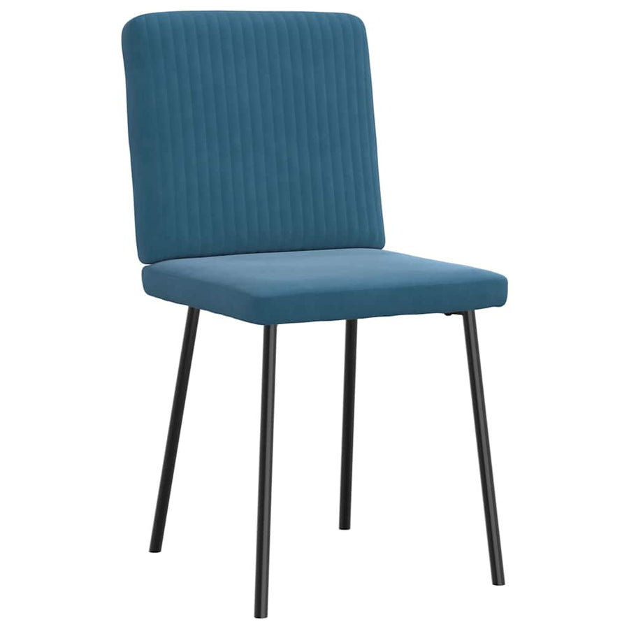Eetkamerstoelen 4 st fluweel blauw