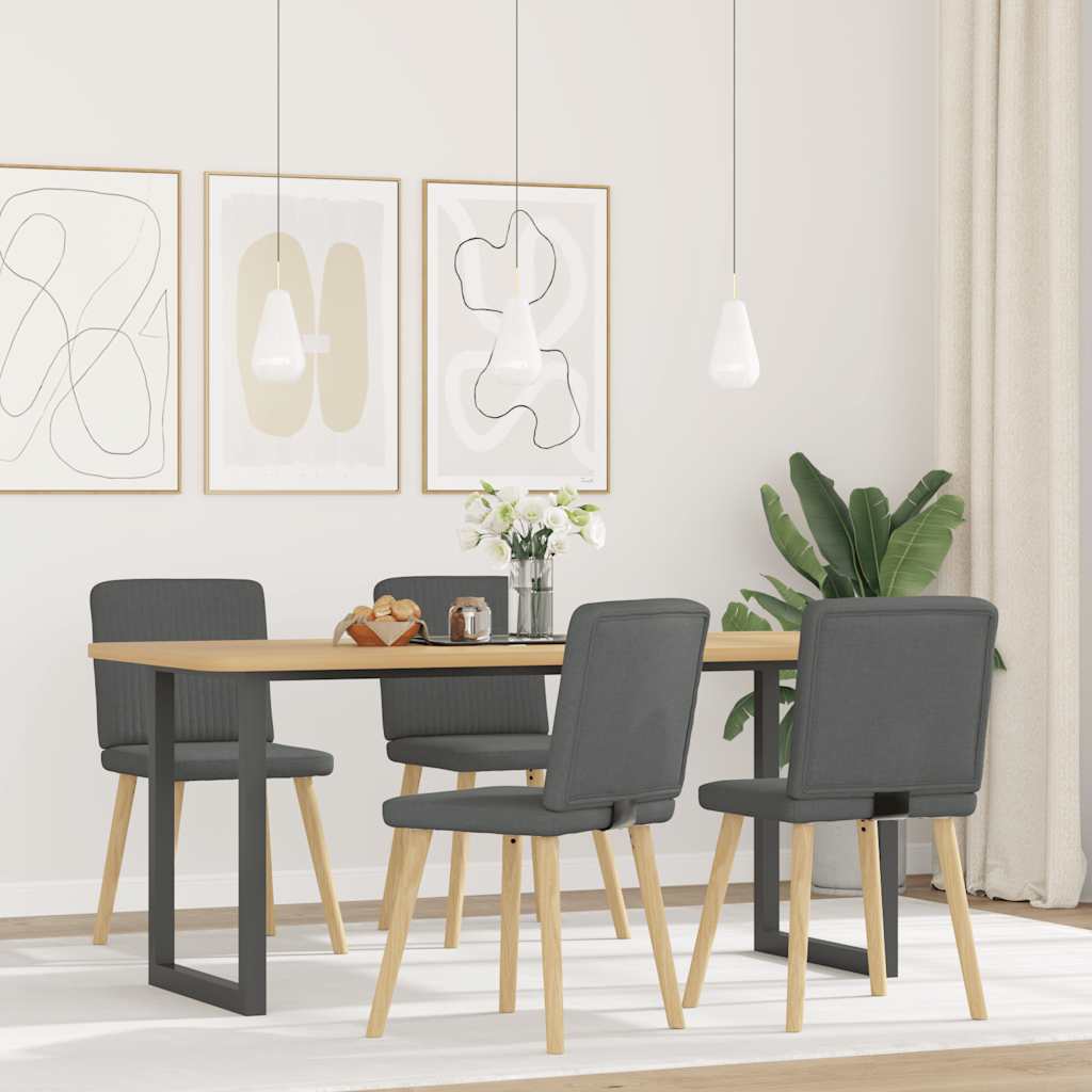 Eetkamerstoelen Stof 4 Donkergrijs