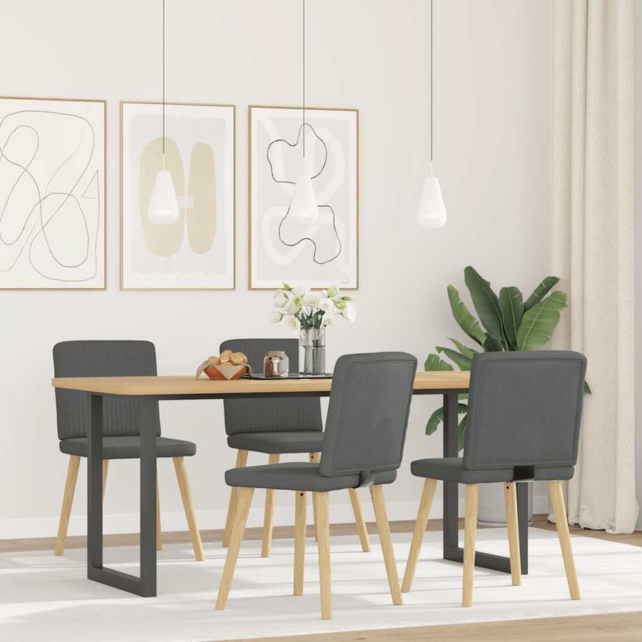 Eetkamerstoelen Stof 4 Donkergrijs