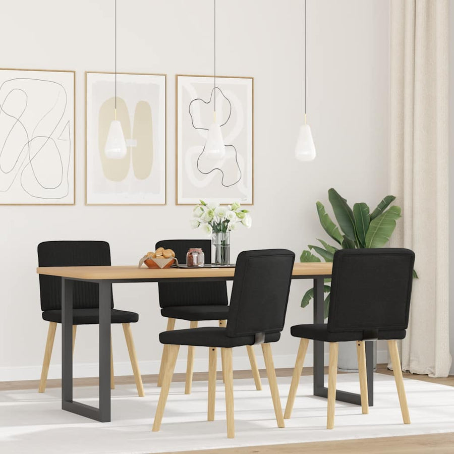 Eetkamerstoelen 4 st stof zwart