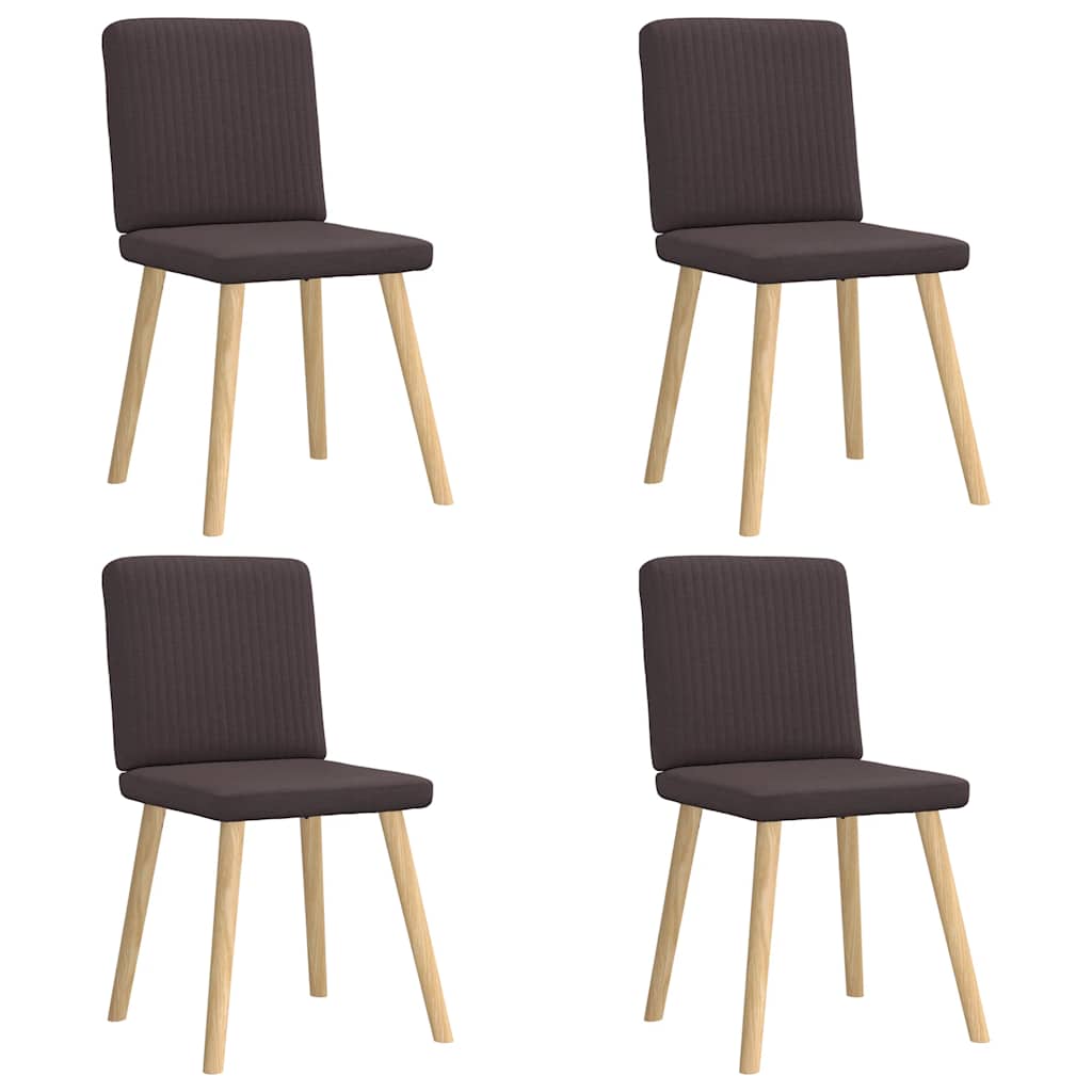 Eetkamerstoelen 4 st stof donkerbruin