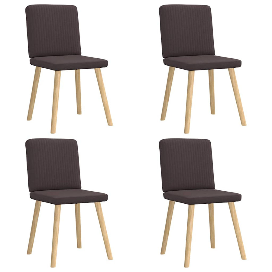 Eetkamerstoelen 4 st stof donkerbruin