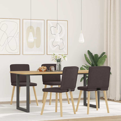 Eetkamerstoelen 4 st stof donkerbruin
