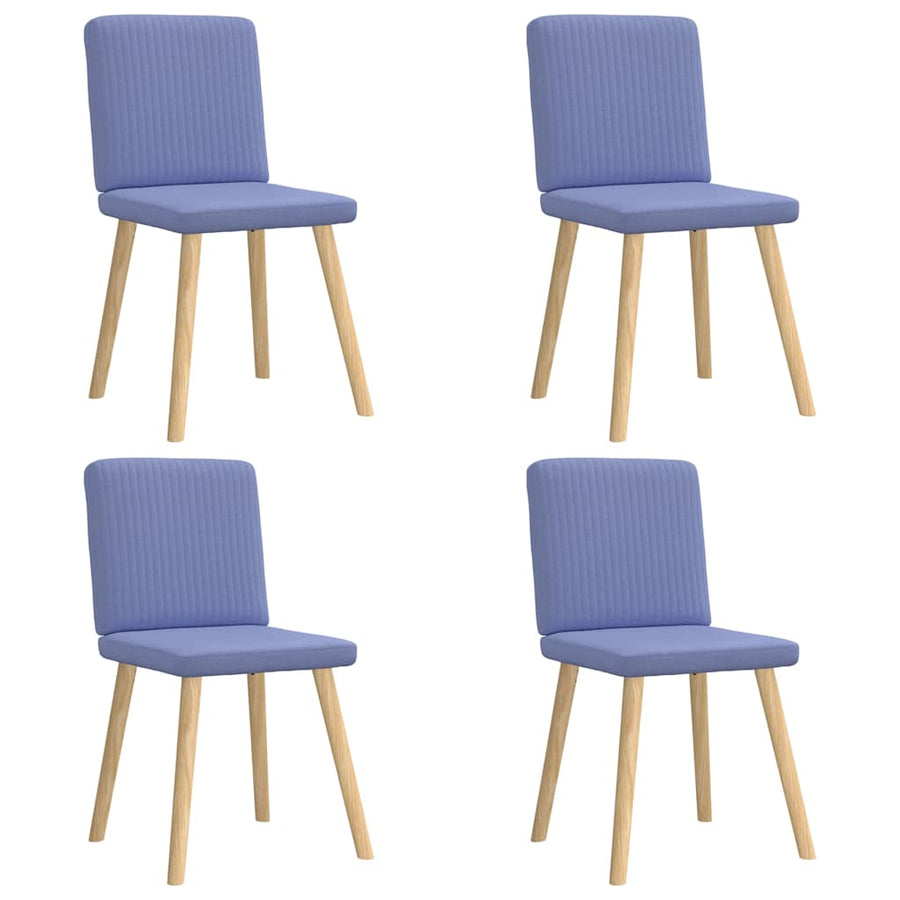 Eetkamerstoelen 4 st stof jeansblauw