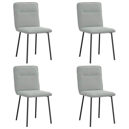 Eetkamerstoelen 4 st fluweel lichtgrijs