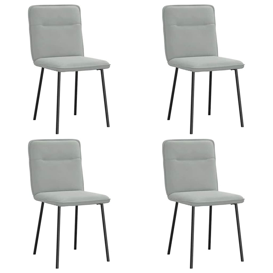 Eetkamerstoelen 4 st fluweel lichtgrijs