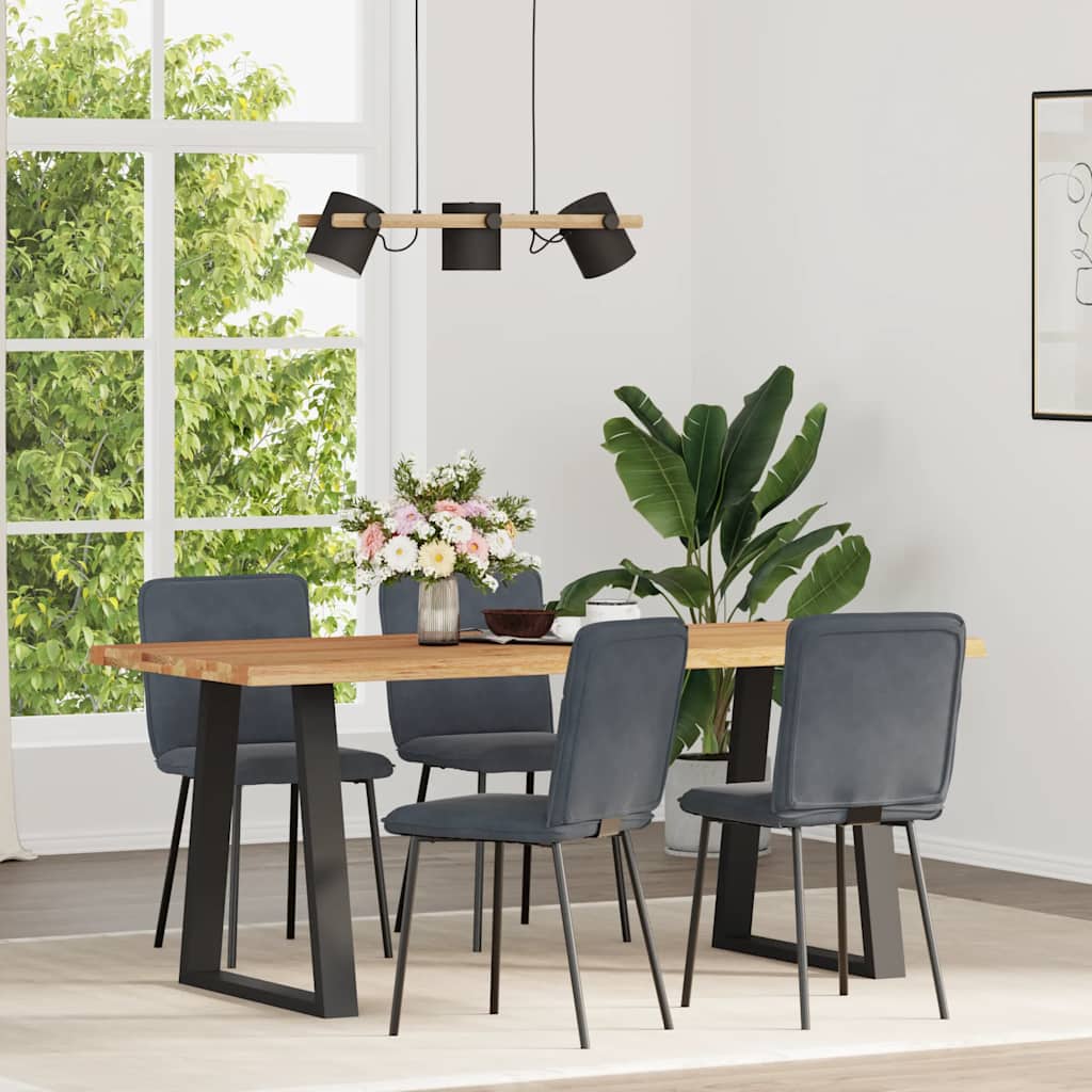 Eetkamerstoelen 4 st fluweel donkergrijs