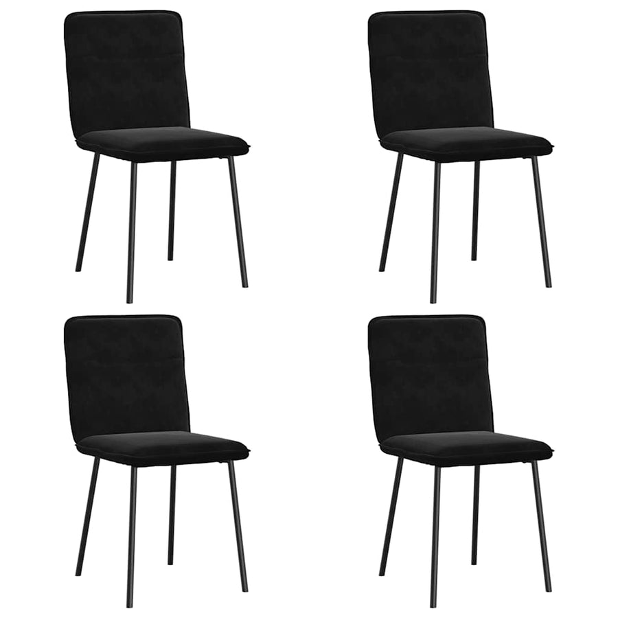 Eetkamerstoelen 4 st fluweel zwart