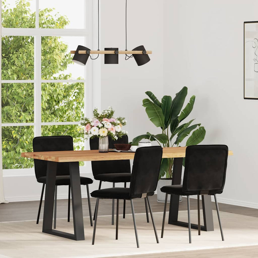 Eetkamerstoelen 4 st fluweel zwart