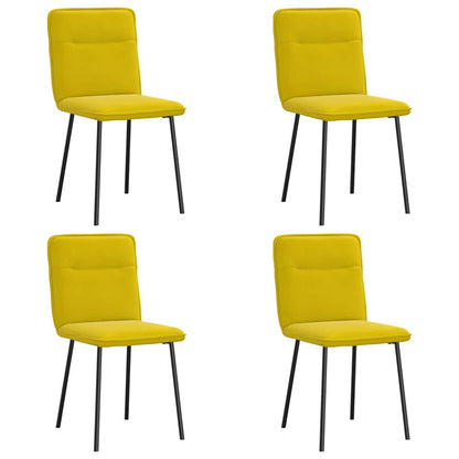 Eetkamerstoelen 4 st fluweel geel