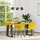 Eetkamerstoelen 4 st fluweel geel 45x54x83 cm