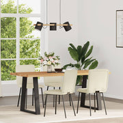 Eetkamerstoelen 4 stuks fluweel crèmekleurig 45x54x83 cm