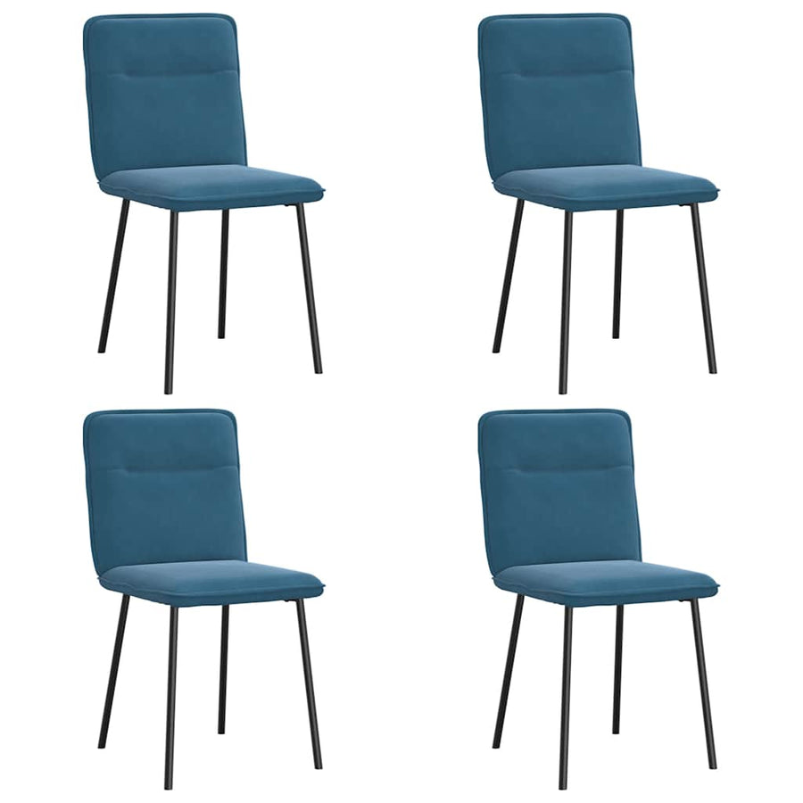 Eetkamerstoelen 4 st fluweel blauw