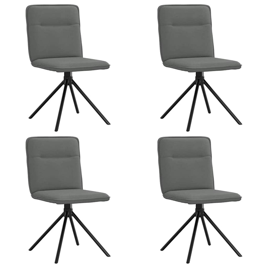 Eetkamerstoelen 4 st stof donkergrijs