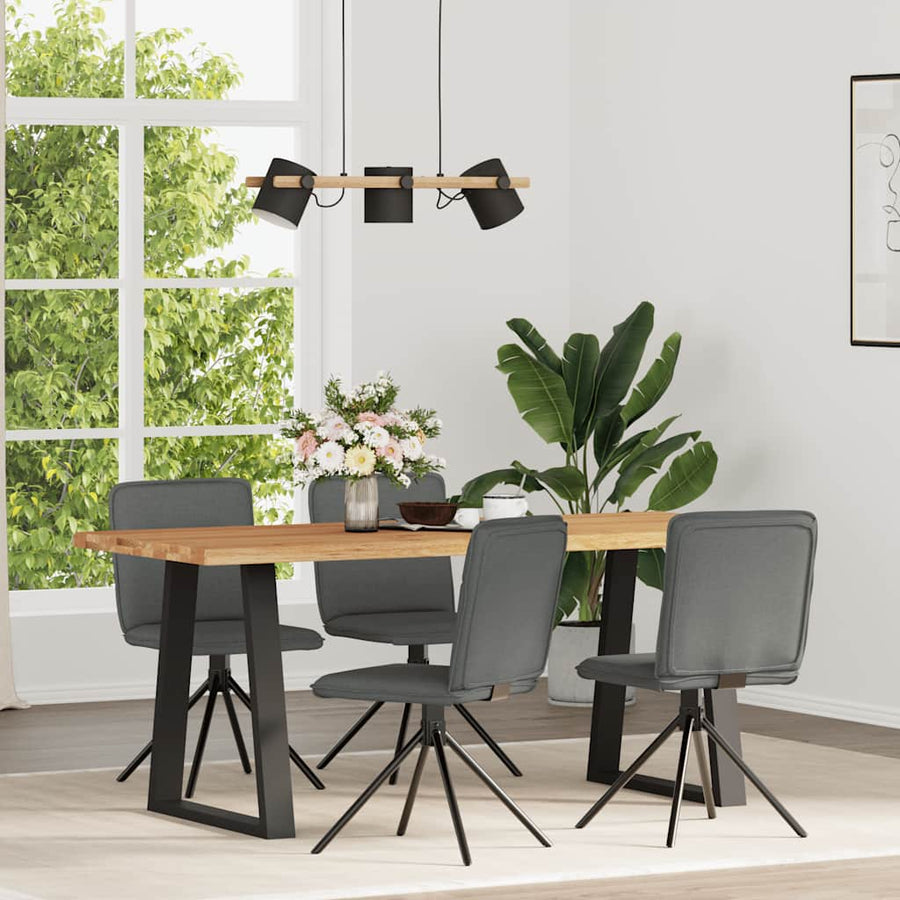 Eetkamerstoelen 4 st stof donkergrijs