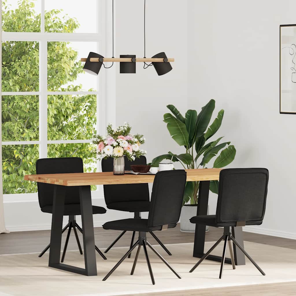 Eetkamerstoelen 4 st stof zwart