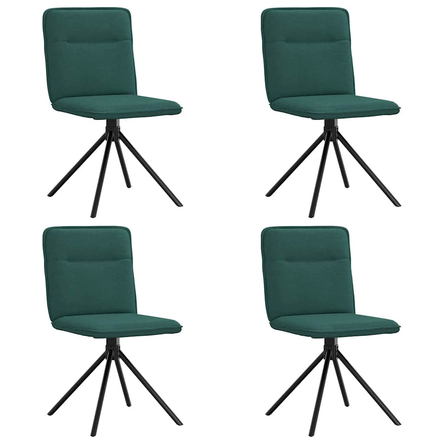 Eetkamerstoelen 4 st stof donkergroen