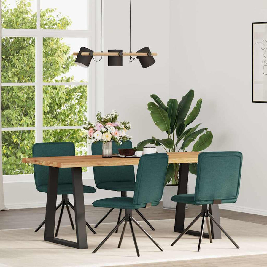 Eetkamerstoelen 4 st stof donkergroen