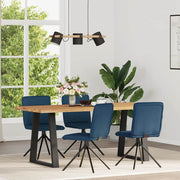 Dining chairs 4 pcs fabric blue
