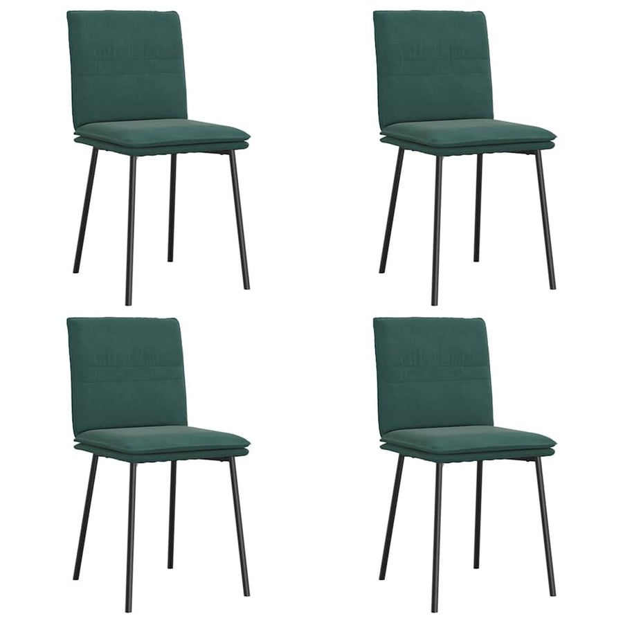 Eetkamerstoelen 4 st fluweel donkergroen