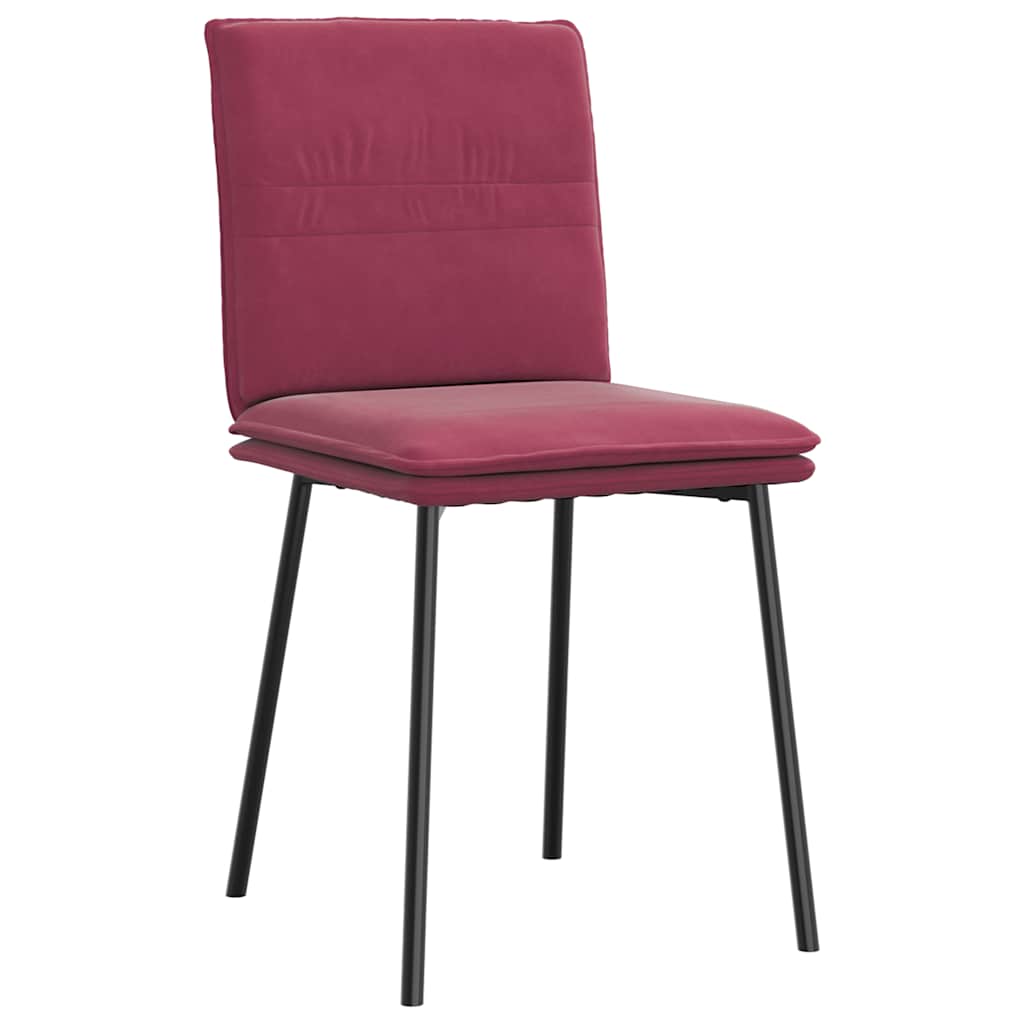 Eetkamerstoelen 4 st fluweel wijnrood